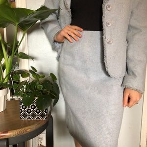 Tahari baby blue blazer and skirt set